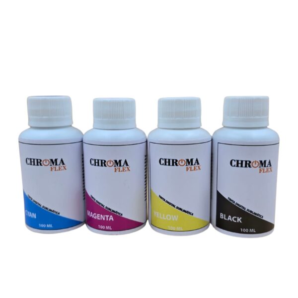 KIT TINTA SUBLIMÁTICA CHROMA FLEX CMYK+K 100 ML - Imagem 2